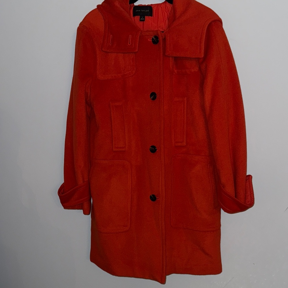 Ann Taylor Vibrant Red Trench Coat
